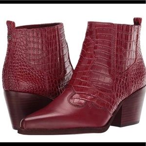 Red Western Booties by Sam Edelman